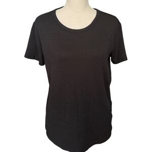 Aritzia Wilfred Free Women's S Divinia Scoop Neck Tee Shirt Black Normcore